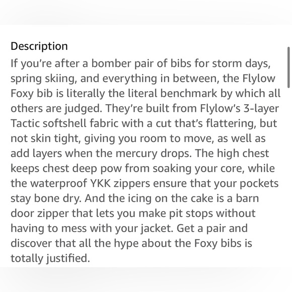 Flylow Foxy Bib Pant - Yellow - Medium - Picture 7 of 16